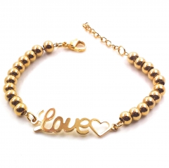 Stainless steel women's jewelry beaded bracelet wholesale