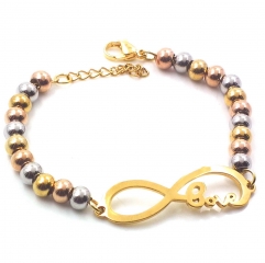 Stainless steel women's jewelry beaded bracelet wholesale