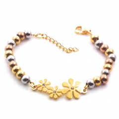 Stainless steel women's jewelry beaded bracelet wholesale