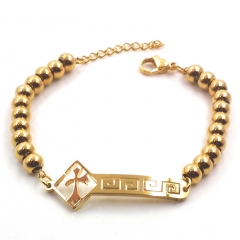 Stainless steel women's jewelry beaded bracelet wholesale