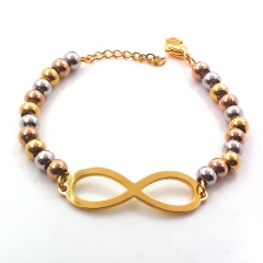 Stainless steel women's jewelry beaded bracelet wholesale