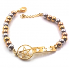 Stainless steel women's jewelry beaded bracelet wholesale