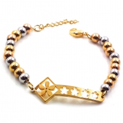 Stainless steel women's jewelry beaded bracelet wholesale