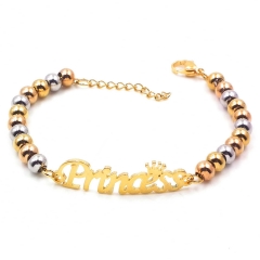 Stainless steel women's jewelry beaded bracelet wholesale