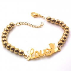 Stainless steel women's jewelry beaded bracelet wholesale