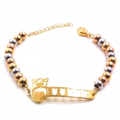 Stainless steel women's jewelry beaded bracelet wholesale