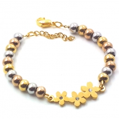 Stainless steel women's jewelry beaded bracelet wholesale