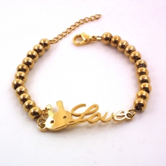 Stainless steel women's jewelry beaded bracelet wholesale