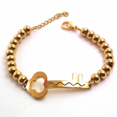Stainless steel women's jewelry beaded bracelet wholesale
