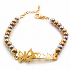 Stainless steel women's jewelry beaded bracelet wholesale