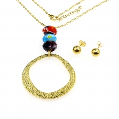 Stainless steel jewelry set  Necklace and earrings