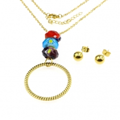 Stainless steel jewelry set  Necklace and earrings