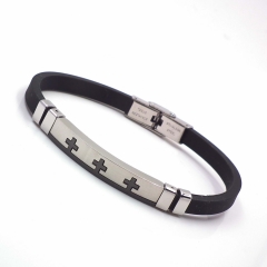 Men stainless steel Leather bangles