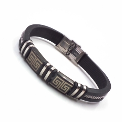 Men stainless steel Leather bangles