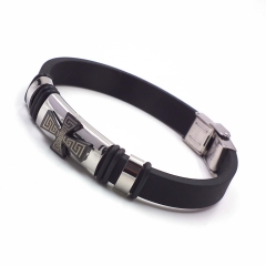 Men stainless steel Leather bangles
