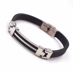 Men stainless steel Leather bangles