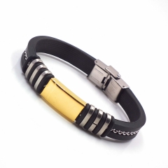 Men stainless steel Leather bangles