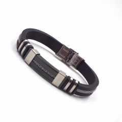 Men stainless steel Leather bangles