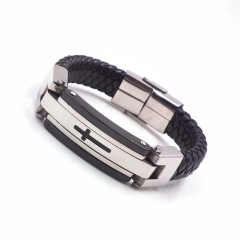 Men stainless steel Leather bangles