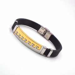 Men stainless steel Leather bangles