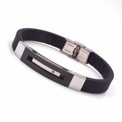 Men stainless steel Leather bangles