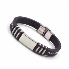 Men stainless steel Leather bangles