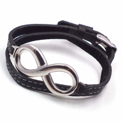 Men stainless steel Leather bangles