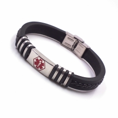 Men stainless steel Leather bangles