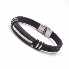 Men stainless steel Leather bangles