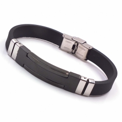 Men stainless steel Leather bangles