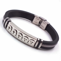 Men stainless steel Leather bangles
