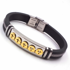 Men stainless steel Leather bangles
