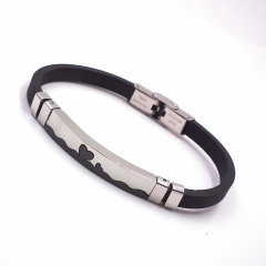 Men stainless steel Leather bangles