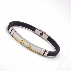Men stainless steel Leather bangles