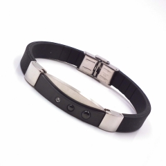 Men stainless steel Leather bangles