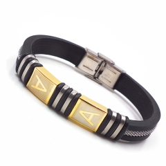 Men stainless steel Leather bangles