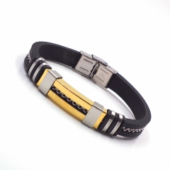 Men stainless steel Leather bangles