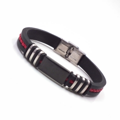 Men stainless steel Leather bangles
