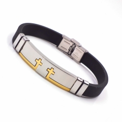Men stainless steel Leather bangles