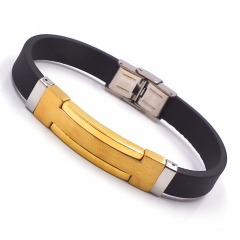 Men stainless steel Leather bangles