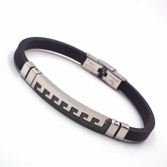 Men stainless steel Leather bangles