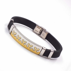 Men stainless steel Leather bangles