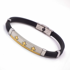 Men stainless steel Leather bangles