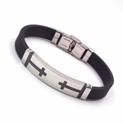 Men stainless steel Leather bangles