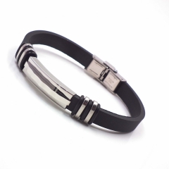 Men stainless steel Leather bangles