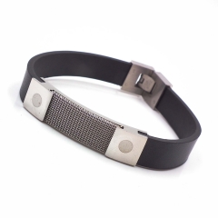 Men stainless steel Leather bangles