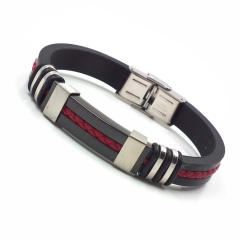 Men stainless steel Leather bangles