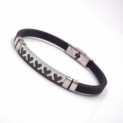 Men stainless steel Leather bangles