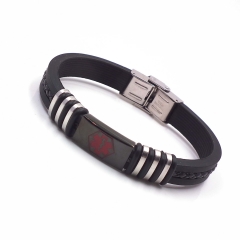 Men stainless steel Leather bangles