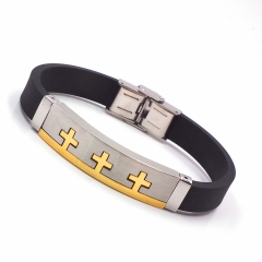 Men stainless steel Leather bangles